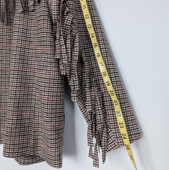 Rails Jagger Houndstooth Plaid Button Front Blazer, Pockets, Fringe Detail sz M - Picture 14 of 15